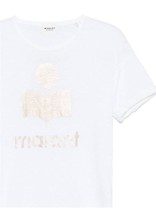 White linen/flax t-shirt MARANT ETOILE | TS0004FAA1N10EWHLG